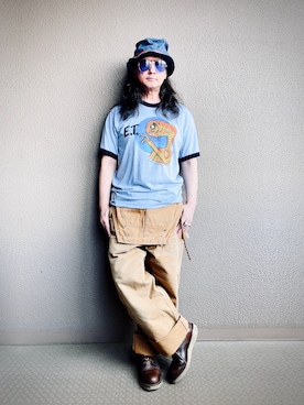 「アイテム（サロペット/オーバーオール）」を使った、YasushiImanishiさん（メンズ・168cm）の秋コーディネート