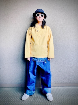 「アイテム（オールインワン・サロペット）」を使った、YasushiImanishiさん（メンズ・168cm）の秋コーディネート