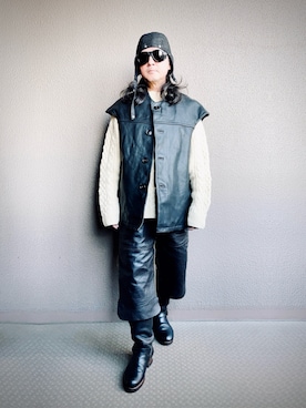 「アイテム（ミリタリージャケット）」を使った、YasushiImanishiさん（メンズ・168cm）の秋コーディネート