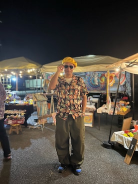 「no brand（ノーブランド）のアイテム（ハンチング/ベレー帽）」を使った、黄桜さん（メンズ・168cm）の夏コーディネート