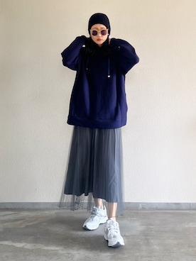 「アイテム（パーカー）」を使った、Yukieさん（レディース・166cm）の春コーディネート