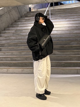 「アイテム（ブルゾン）」を使った、Yukieさん（レディース・166cm）の冬コーディネート