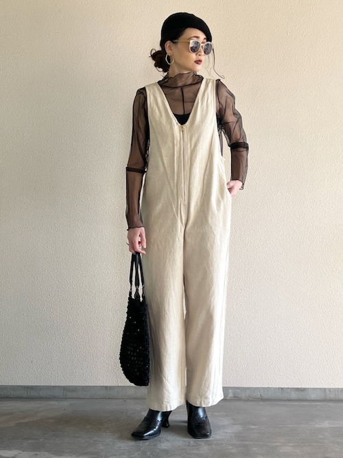 リネンZIPサロペット RED RED CHOP WORKS リネンZIPサロペット CHOP