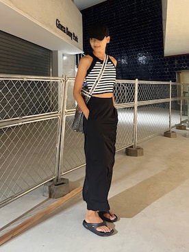 「OOFOS（ウーフォス）のアイテム」を使った、Yukieさん（骨格ナチュラル・レディース・166cm）の夏コーディネート