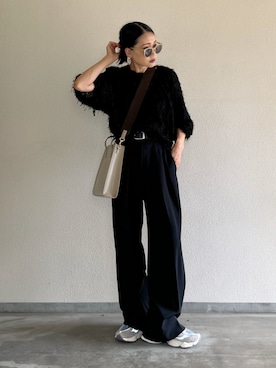 「YAHKI（ヤーキ）のアイテム（ショルダーバッグ）」を使った、Yukieさん（レディース・166cm）の夏コーディネート
