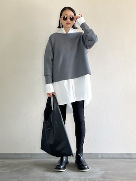 「UNIQLO（ユニクロ）のウルトラストレッチジーンズ（デニムパンツ）」を使った、Yukieさん（レディース・166cm）の秋コーディネート