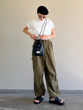 「ALLUMER（アリュメール）のアイテム」を使った、Yukieさん（レディース・166cm）の夏コーディネート