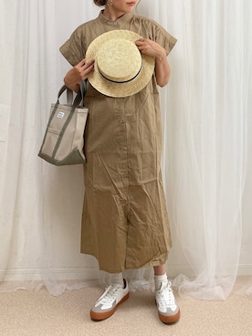 「MERLOT（メルロー）のアイテム（帽子）」を使った、anmiさん（レディース・156cm）の夏コーディネート