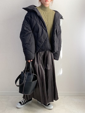 「bohmal（ボマール）のアイテム（ジャケット/アウター）」を使った、anmiさん（レディース・156cm）の冬コーディネート