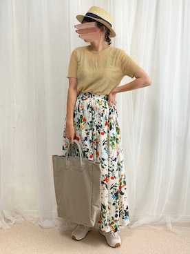 「MERLOT（メルロー）のアイテム（帽子）」を使った、anmiさん（レディース・156cm）の夏コーディネート