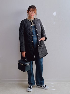 「DHOLIC STYLE（ディーホリックスタイル）のアイテム（オールインワン・サロペット）」を使った、anmiさん（レディース・156cm）の冬コーディネート
