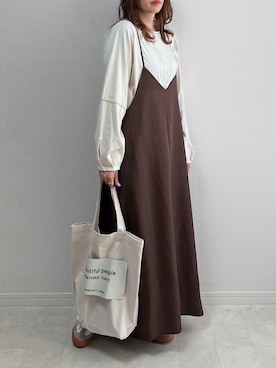 「ジャーマントレーナー」｜「アイテム（ワンピース/ドレス）」を使った、anmiさん（レディース・156cm）の春コーディネート