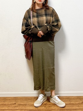「ブラウンコーデ」｜「アイテム（レギンス/スパッツ）」を使った、anmiさん（レディース・156cm）の秋コーディネート