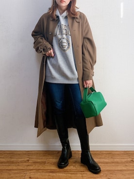 「MACKINTOSH PHILOSOPHY（ﾏｯｷﾝﾄｯｼｭ ﾌｨﾛｿﾌｨｰ）のアイテム（その他アウター）」を使った、anmiさん（レディース・156cm）の冬コーディネート