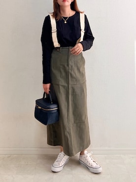 「chiiiibag」｜「アイテム（スカート）」を使った、anmiさん（レディース・156cm）の秋コーディネート