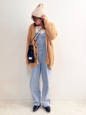 「ap retro（アプレトロ）のアイテム（サロペット/オーバーオール）」を使った、anmiさん（レディース・156cm）の秋コーディネート