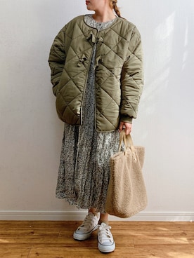 「ヘアアレンジ」｜「アイテム（ブルゾン）」を使った、anmiさん（レディース・156cm）の秋コーディネート