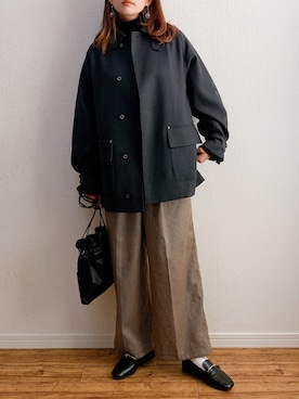 「MACKINTOSH PHILOSOPHY（ﾏｯｷﾝﾄｯｼｭ ﾌｨﾛｿﾌｨｰ）のアイテム（ブルゾン）」を使った、anmiさん（レディース・156cm）の冬コーディネート