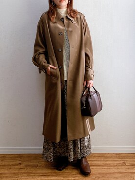 「MACKINTOSH PHILOSOPHY（ﾏｯｷﾝﾄｯｼｭ ﾌｨﾛｿﾌｨｰ）のアイテム（その他アウター）」を使った、anmiさん（レディース・156cm）の冬コーディネート