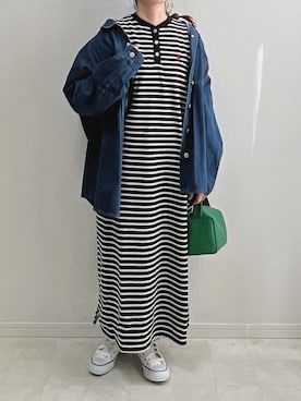 「ap retro（アプレトロ）のアイテム（デニムジャケット）」を使った、anmiさん（レディース・156cm）の春コーディネート