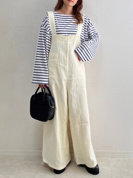 「Crisp（クリスプ）のアイテム（オールインワン・サロペット）」を使った、anmiさん（レディース・156cm）の春コーディネート