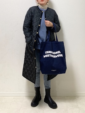 「ブーツイン」｜「アイテム（その他アウター）」を使った、anmiさん（レディース・156cm）の冬コーディネート