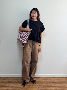 「OMNES（オムネス）のアイテム」を使った、anmiさん（レディース・156cm）の夏コーディネート