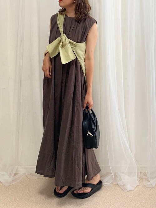 セール】インド綿ボリュームフレアロングワンピース【ZOZO限定アイテム