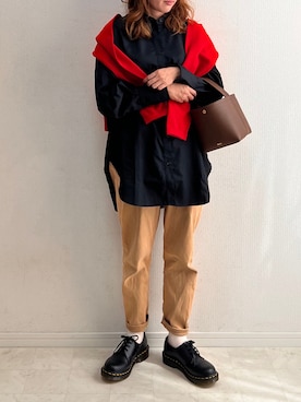 「reca（レカ）のボリューム袖タックブラウス（シャツ/ブラウス）」を使った、anmiさん（レディース・156cm）の秋コーディネート