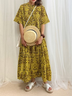 「MERLOT（メルロー）のアイテム（帽子）」を使った、anmiさん（レディース・156cm）の夏コーディネート