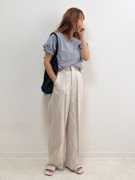 「OMNES（オムネス）のアイテム（バッグ）」を使った、anmiさん（レディース・156cm）の夏コーディネート