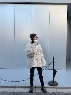 「TODAYFUL（トゥデイフル）のアイテム（カーディガン/ボレロ）」を使った、yuuuukaさん（レディース・158cm）の冬コーディネート