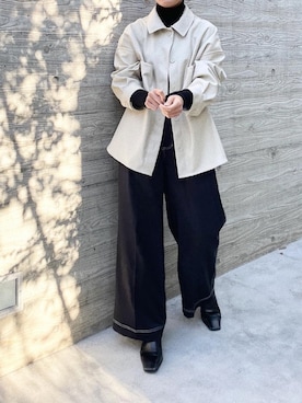 「bohmal（ボマール）のアイテム（ジャケット/アウター）」を使った、yuuuukaさん（レディース・158cm）の冬コーディネート