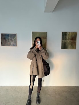 「アイテム（トレンチコート）」を使った、yuuuukaさん（レディース・158cm）の秋コーディネート