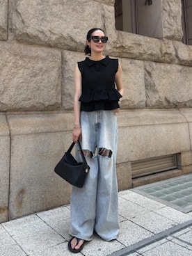 「KOBE LETTUCE（コウベレタス）のアイテム（ニット/セーター）」を使った、神戸レタスさん（レディース・162cm）の秋コーディネート