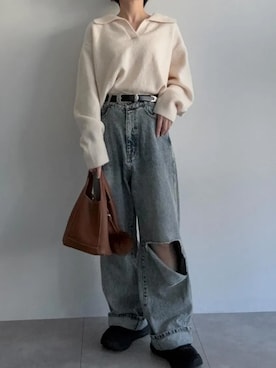 神戸レタスさん（レディース・152cm）の冬コーディネート