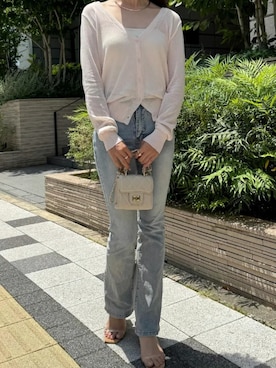 「KOBE LETTUCE」｜「アイテム（カーディガン/ボレロ）」を使った、神戸レタスさん（レディース・158cm）の秋コーディネート