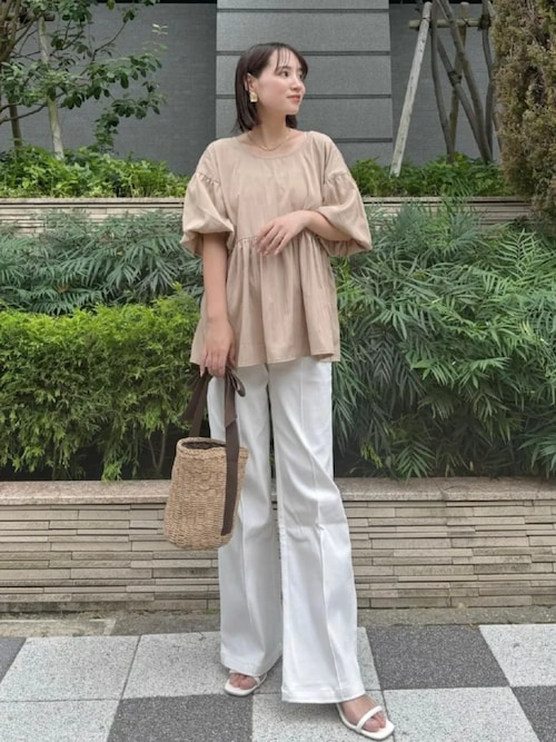 マタニティパンツ マタニティズボン デニムセミワイドパンツ | ミニミニストア