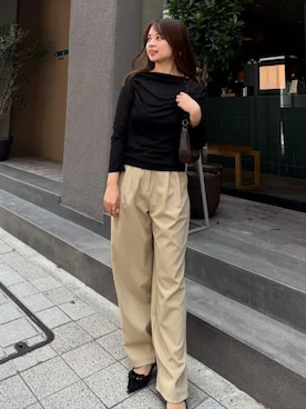 「KOBE LETTUCE（コウベレタス）のアイテム（ニット/セーター）」を使った、神戸レタスさん（レディース・160cm）の秋コーディネート