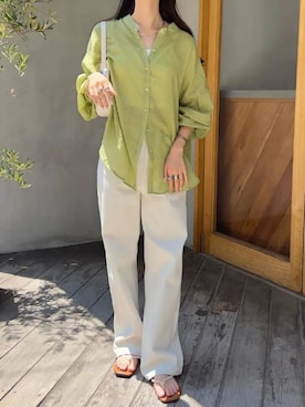 「ホワイトデニム」｜神戸レタスさん（レディース・158cm）の夏コーディネート
