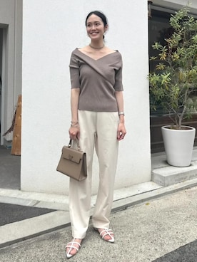 「KOBE LETTUCE（コウベレタス）のアイテム（ニット/セーター）」を使った、神戸レタスさん（レディース・162cm）の夏コーディネート