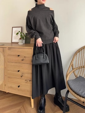 「Petitle（プチレ）のアイテム」を使った、神戸レタスさん（レディース・162cm）の春コーディネート