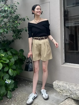 「KOBE LETTUCE（コウベレタス）のアイテム（ニット/セーター）」を使った、神戸レタスさん（レディース・162cm）の夏コーディネート