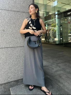 「KOBE LETTUCE（コウベレタス）のアイテム（ニット/セーター）」を使った、神戸レタスさん（レディース・156cm）の夏コーディネート