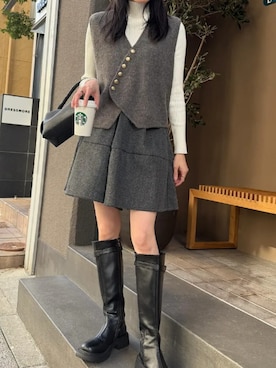 「Petitle（プチレ）のアイテム」を使った、神戸レタスさん（レディース・162cm）の冬コーディネート