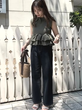 「KOBE LETTUCE（コウベレタス）のアイテム（ニット/セーター）」を使った、神戸レタスさん（レディース・160cm）の秋コーディネート