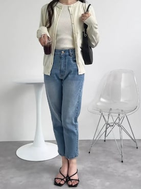 「KOBE LETTUCE」｜「アイテム（カーディガン/ボレロ）」を使った、神戸レタスさん（レディース・158cm）の夏コーディネート