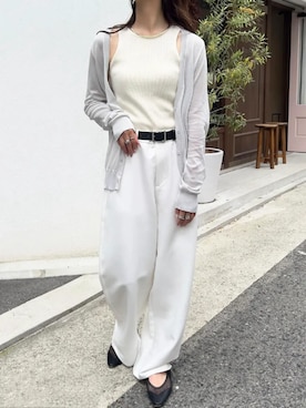 「KOBE LETTUCE」｜「アイテム（カーディガン/ボレロ）」を使った、神戸レタスさん（レディース・158cm）の夏コーディネート