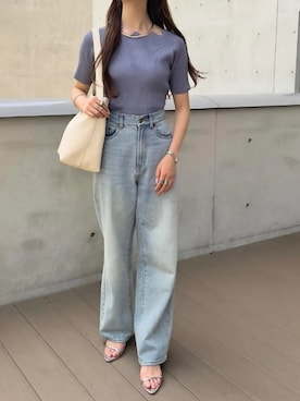 「KOBE LETTUCE（コウベレタス）のアイテム（ニット/セーター）」を使った、神戸レタスさん（レディース・158cm）の夏コーディネート