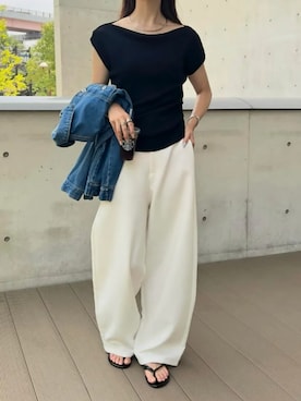 「KOBE LETTUCE（コウベレタス）のアイテム（ニット/セーター）」を使った、神戸レタスさん（レディース・158cm）の秋コーディネート